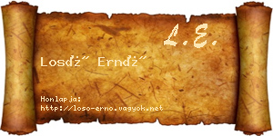Losó Ernő névjegykártya